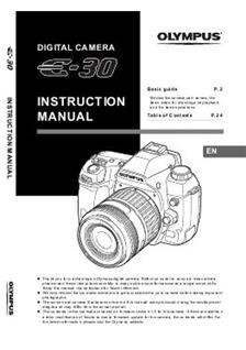 Olympus E 30 manual. Camera Instructions.